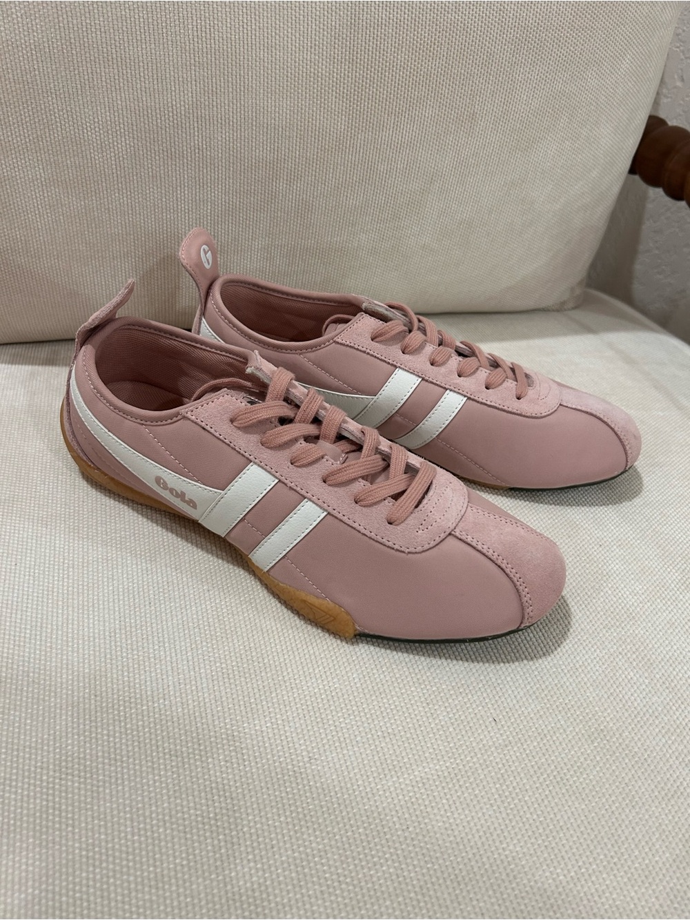 New Gola Exclusive Curve Sneakers Chalk Pink/White/Khaki/Gum - Picture 5 of 8
